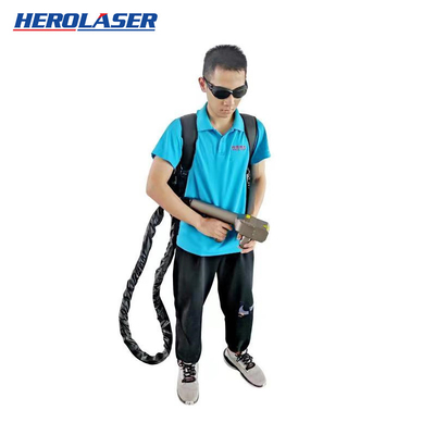Backpack Portable Fiber Laser Rust Removal Machine Pulsed Cleaning For Metal