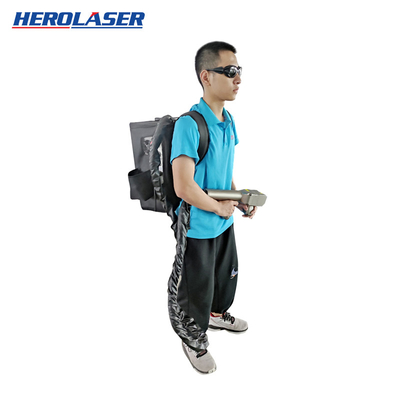 Backpack Portable Fiber Laser Rust Removal Machine Pulsed Cleaning For Metal
